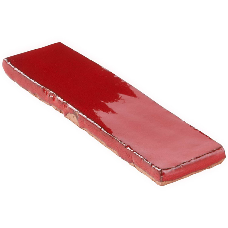 Emery 2x8 Handmade Crackled Glossy Terracotta Subway Tile