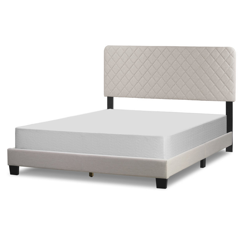 Darcy-May Upholstered Standard Bed, Beige