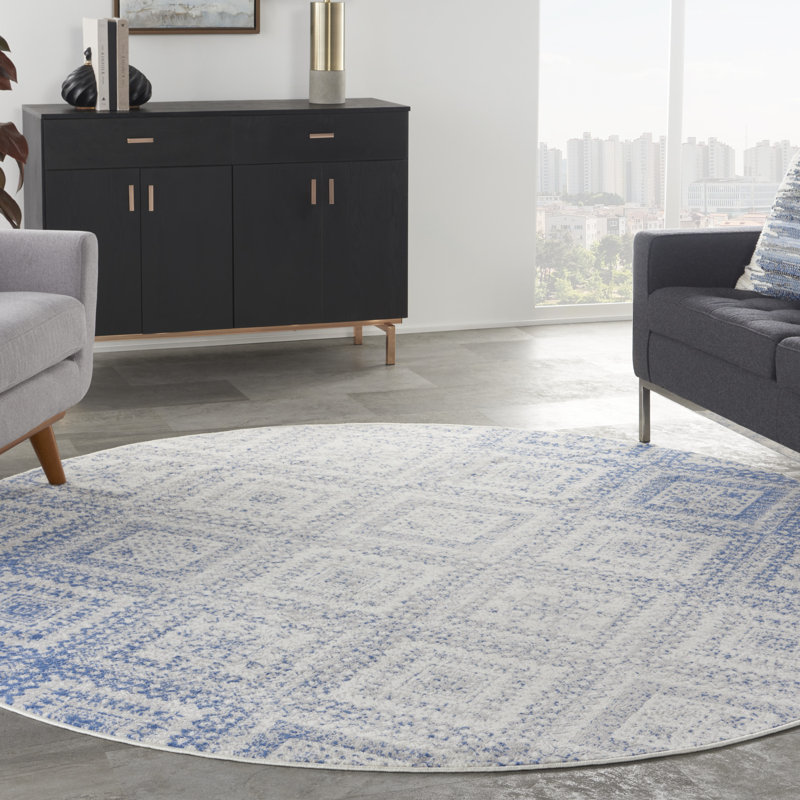 Tapis ivoire Harriet Bohemian Farmhouse, Rond 8 pi