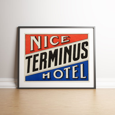 Retro Sign Terminus Hotel Nice by Vouvart - Single Picture Frame Print