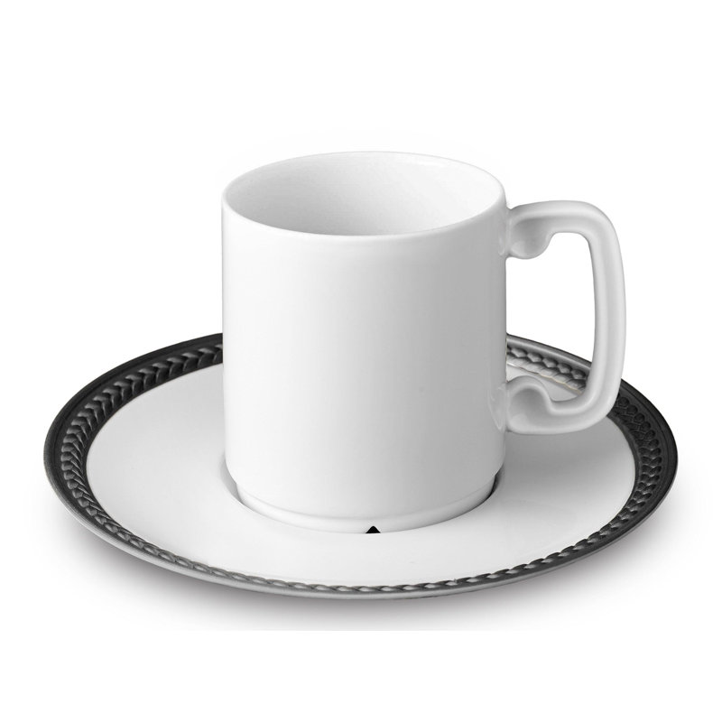 Soie Tressee Black Espresso Cup & Saucer