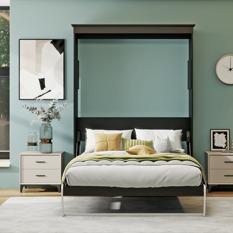 Lit escamotable mural, lit escamotable double / grand, noir, Noir