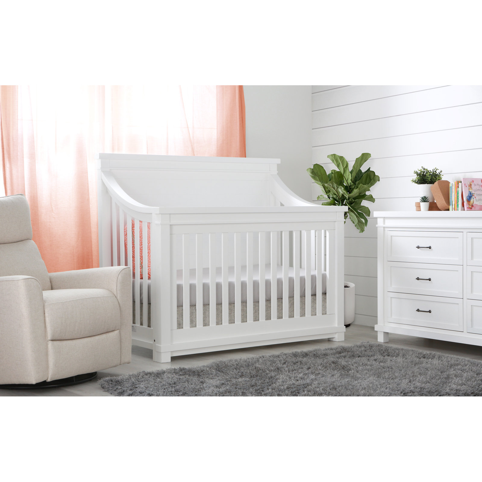 Rowan 4 -in-1 Convertible Crib, White