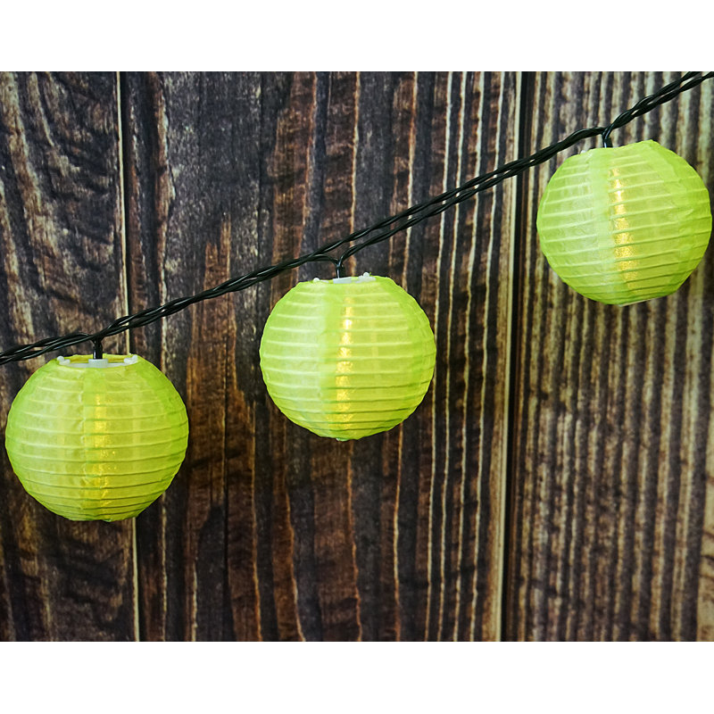 Outdoor 40 - Bulb 393.7'' Solar Powered LED Shaded String Light, Green