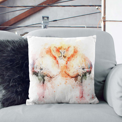 Pink Flamingo Cushion with Filling