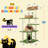 57" Multi-Level Cat Tree With S-Shaped Scratching Board And Breathable Wicker Perch