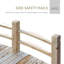 Passerelle de jardin arquée en bois naturel de 5 pi avec rampes de sécurité