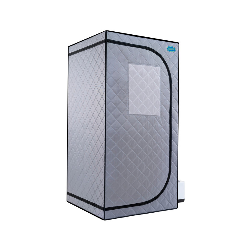 Tente à vapeur portable grise Mini Plus - Spa personnel avec générateur, télécommande. Installation sans effort. Chauffage. & Ul. Isolation supérieure. Surface imperméable. Sortie 360 °. Plusieurs réglages de vitesse. Améliorez votre corps
