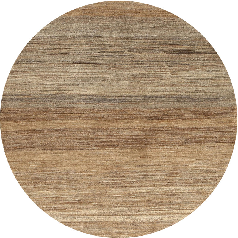 Tapis brun contemporain, Rond 7 pi