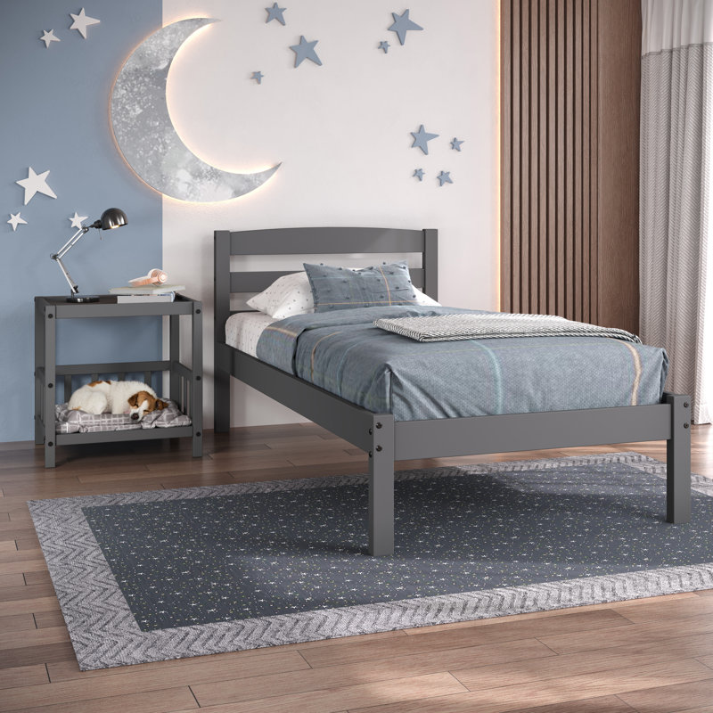 Lit simple Hyen Econo Scandinavian, Gris