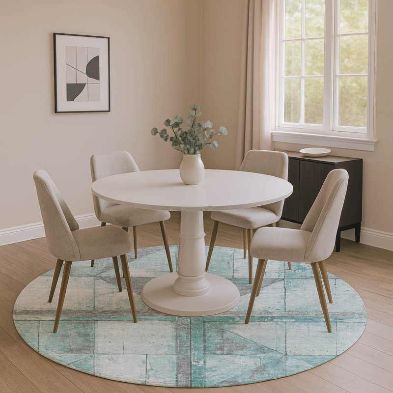 Premium Machine Washable Medena AMF1876 Geometric Rug, Round 8'