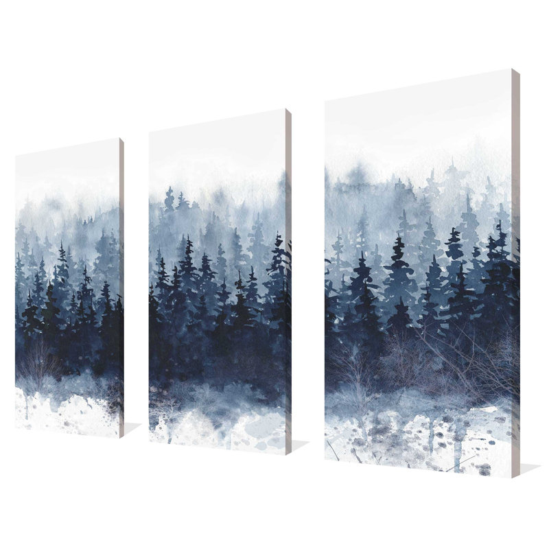 "Indigo Forest", ensemble de 3 impressions sur toile