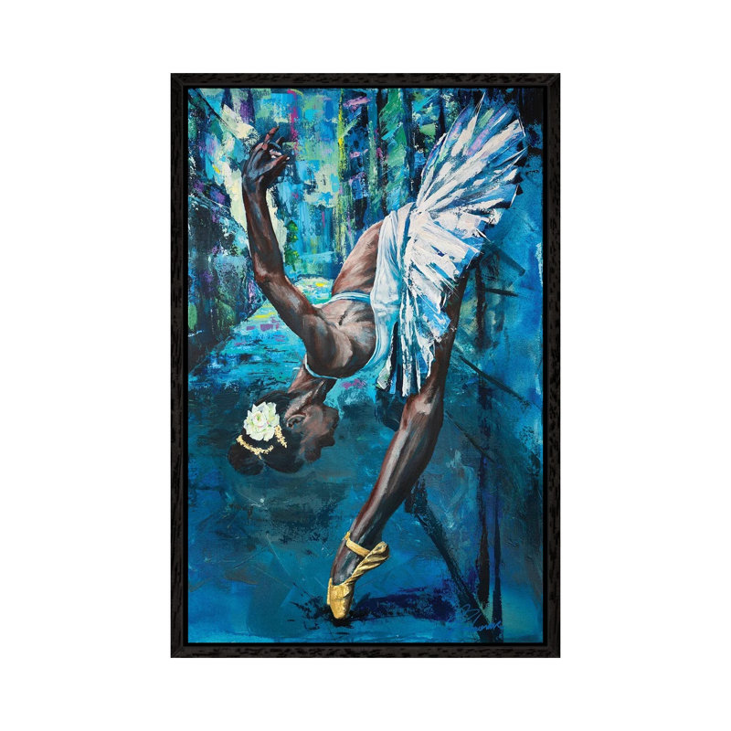 A Swan In The Backstreet by Tadaomi Kawasaki - Painting on Canvas, 152.5 cm H x 101.5 cm W, Black Framed