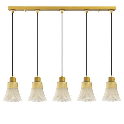 Luminaire suspendu pour îlot de cuisine à 5 lumières Hopewell