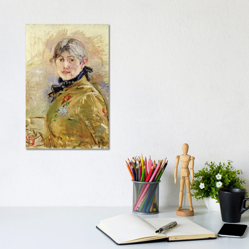 Self Portrait, 1885 by Berthe Morisot - Wrapped Canvas Painting, 30.48cm H x 20.32cm W x 1.905cm D