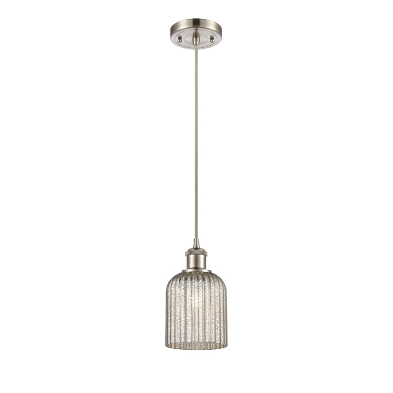 Luminaire suspendu 1 lumière Aalina, Nickel satiné, Mercure