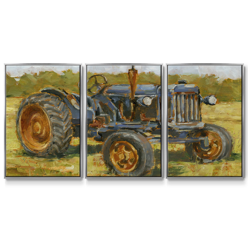 Rustic Tractors III 3 pièces, H 24 po x l 48 po x P 2 po, Argent