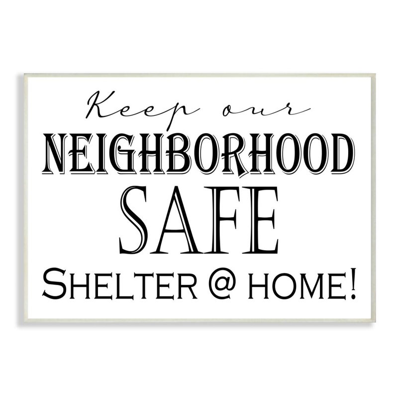 «Shelter at Home», reproduction d'art textuel, Plaque murale, H 10 po x l 15 po