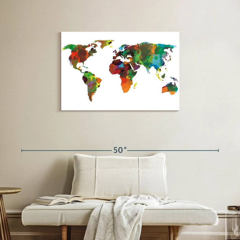 Carte du monde Aliaz Motley, H 24 po x l 36 po