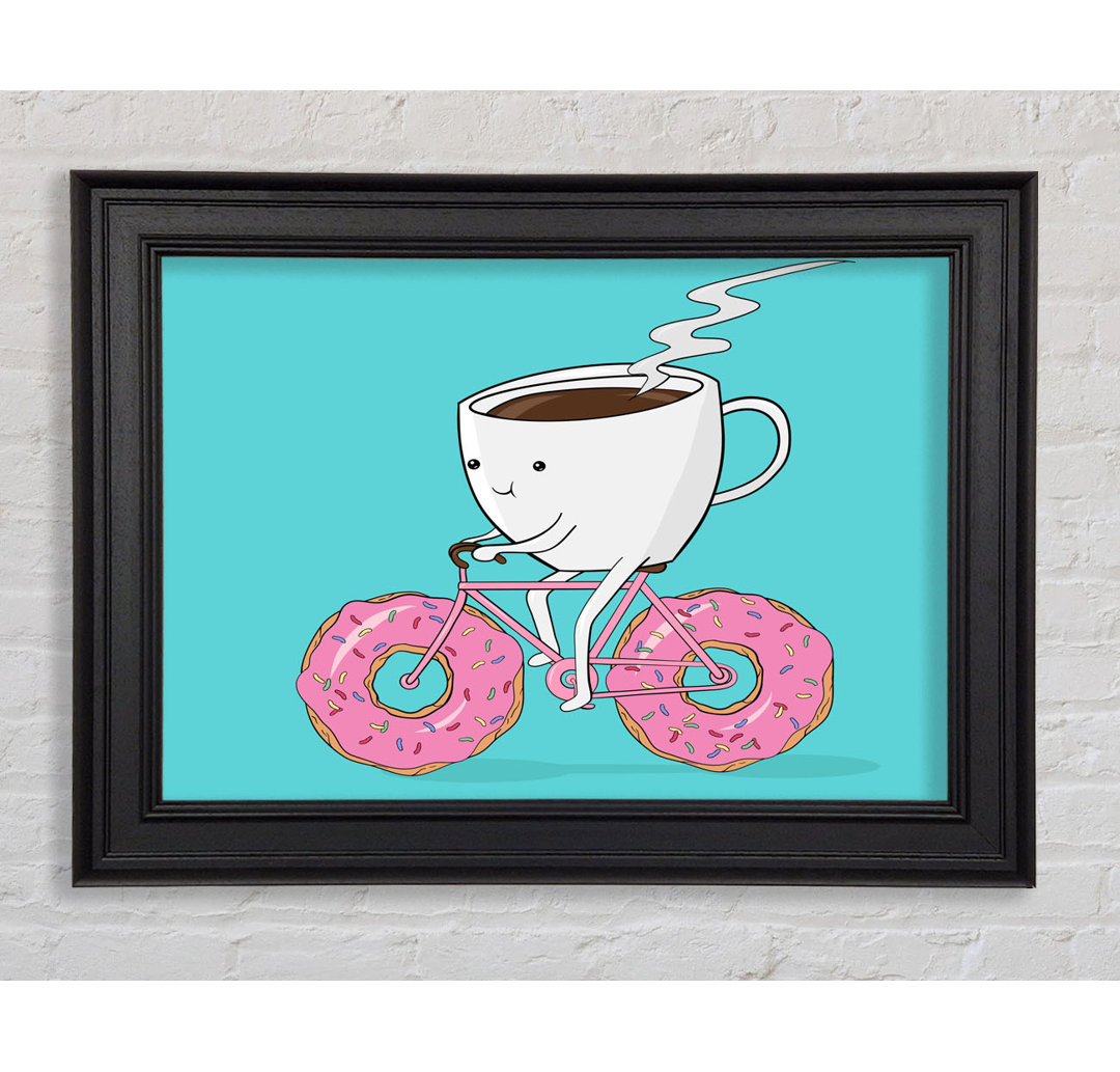 Leinwandbild Coffee Riding A Donut Bicycle