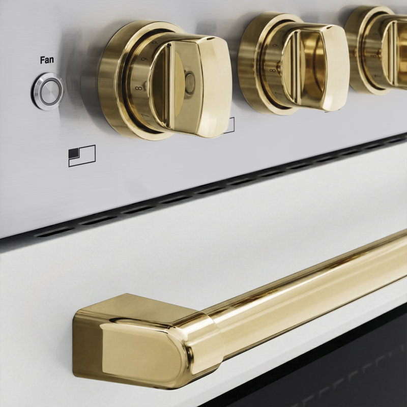 ZLINE Autograph 30 in. Paramount Induction Range with 4 Element Cooktop & Matte Black Accents, Polished Gold