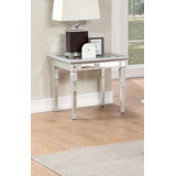 Silver/Mirror End Table