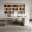 Bureau contemporain contemporain en pierre frittée en forme de L-176334452