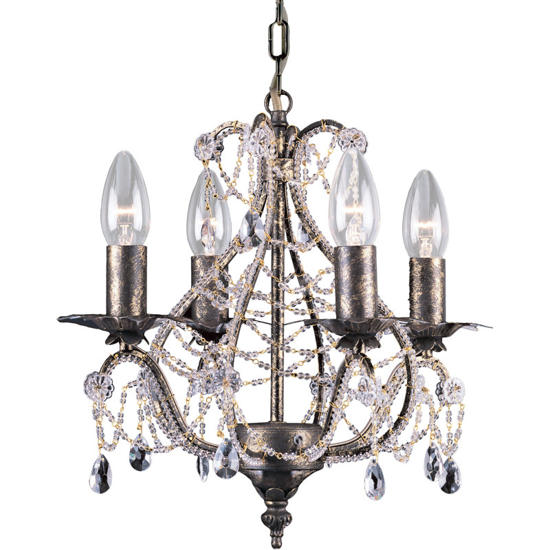 Francine 4 - Light Candle Style Chandelier, Brown/Gold