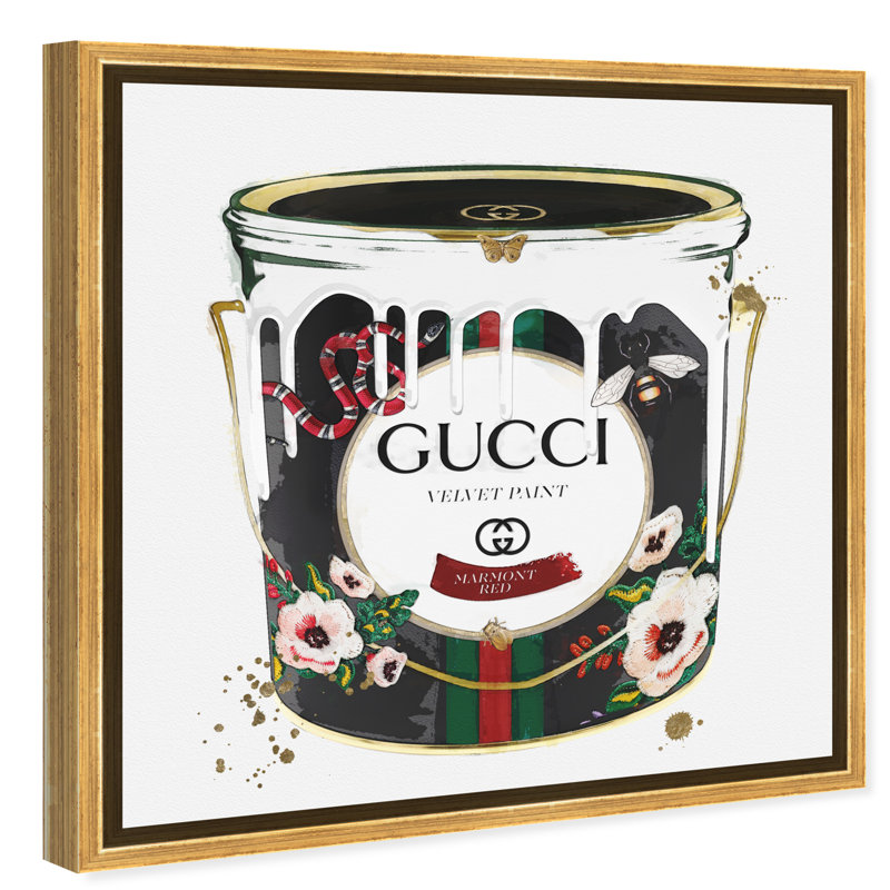 12" Gold Framed Black and White Canvas Print