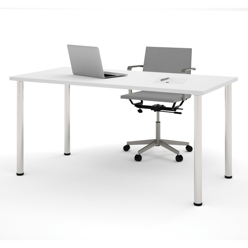 Cyla Writing Desk, White, 29" H x 47.6" W x 24" D