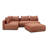 Tov Furniture Hangover Sedona Red Textured Fabric 4-Piece Modular Chaise Sectional-557398439