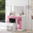 Modern Makeup Vanity With Cushioned Stool, Hollywood Bulbs