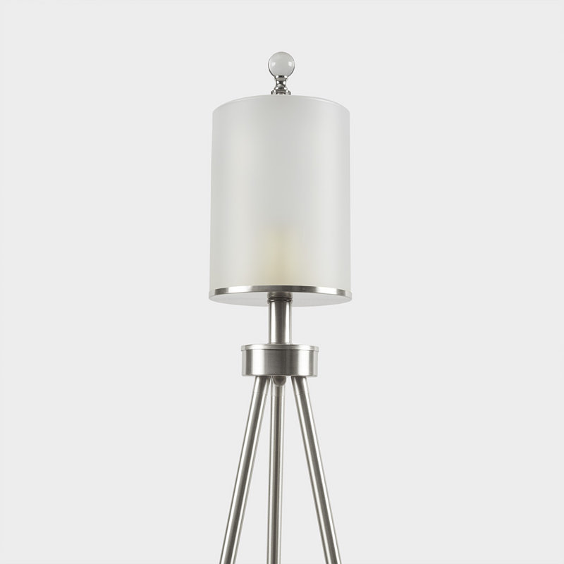 Lampe trépied en métal avec abat-jour en verre Orren Ellis Cohen