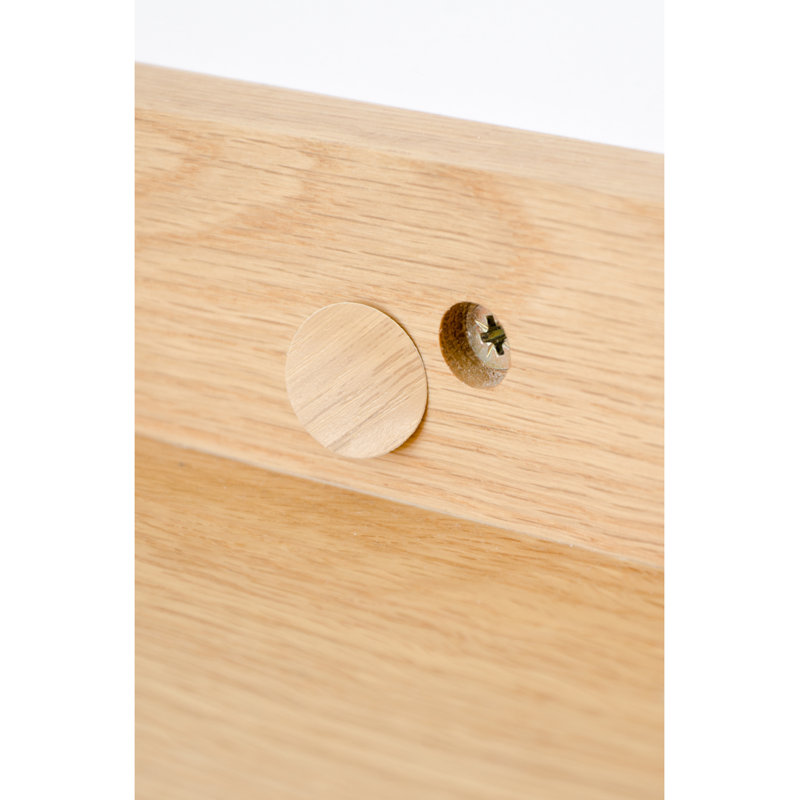 Ensemble de 3 tablettes décoratives en bois de chêne massif, Naturel
