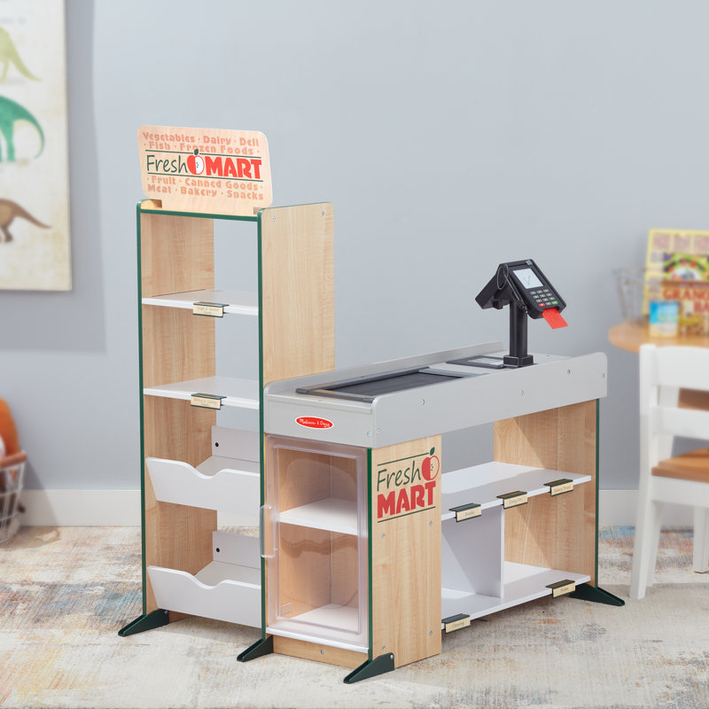 Wooden Fresh Mart Grocery Store with Conveyor Belt for Kids