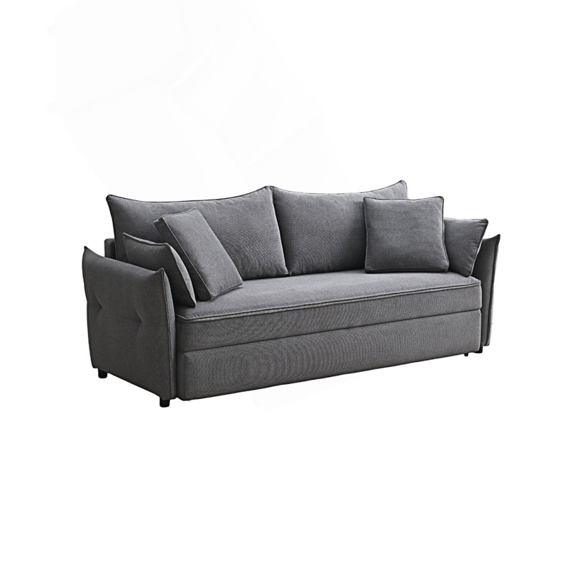 Canapé moderne, lit escamotable avec rangement, Gris