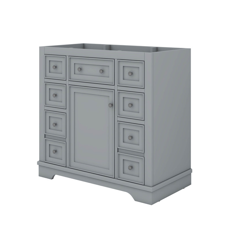 Meuble-lavabo de salle de bain 36 po, Gris