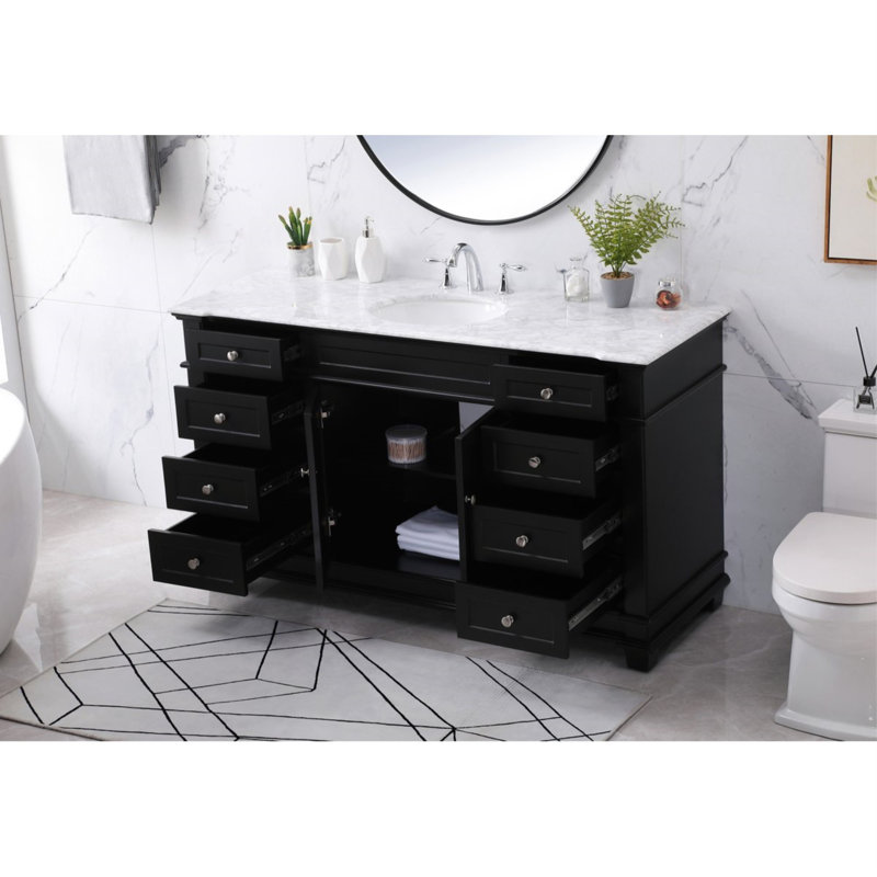Lydie 60" Single Bathroom Vanity Set, Black