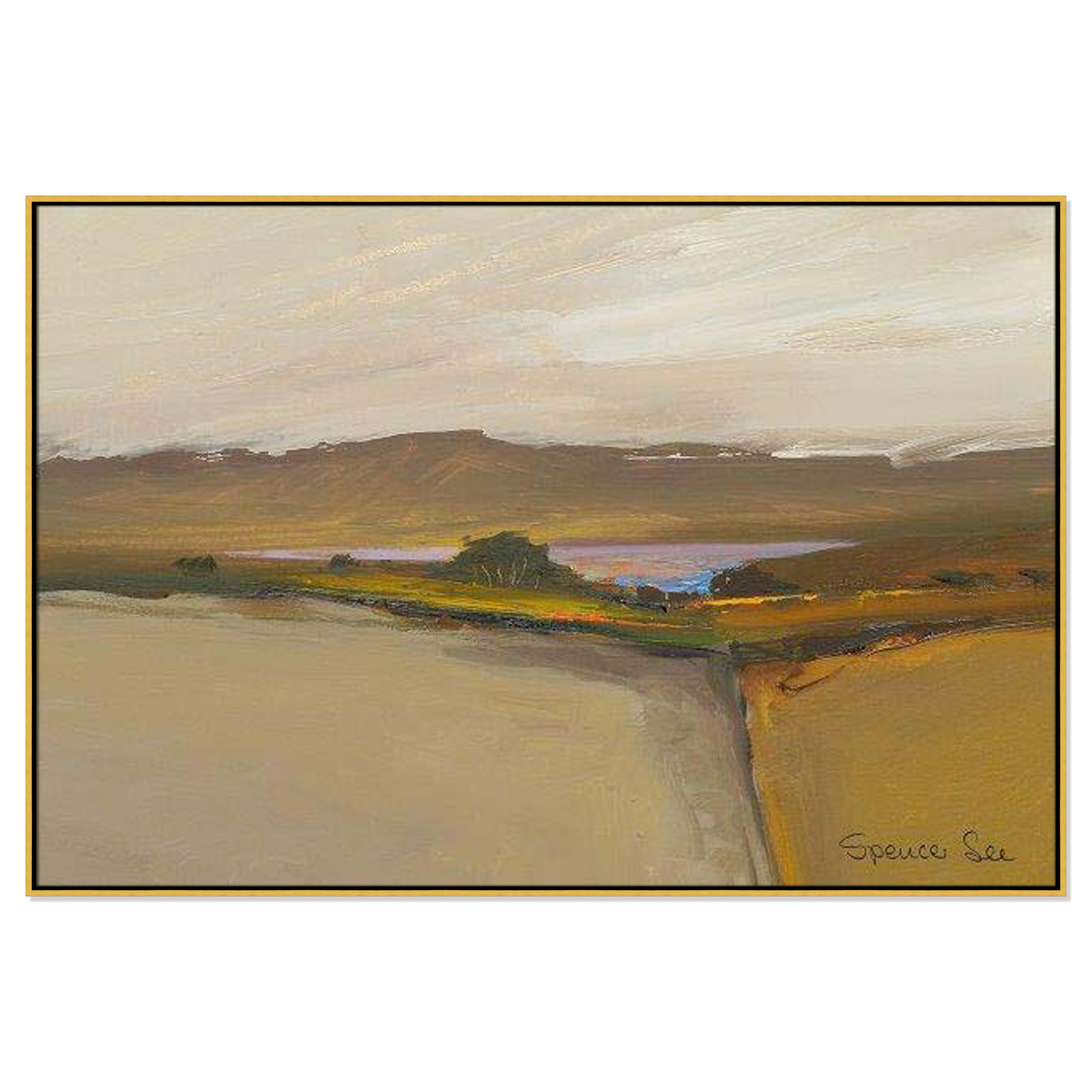Mack "Heaven and Earth IV" Print, 41.5'' H x 61.5'' W x 2'' D, Gold Framed
