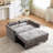 Full Size Bed, Linen Upholstery, Extra Heavy Duty Frame Convertible Chair 2 Seat Design, Practical Storage Solution