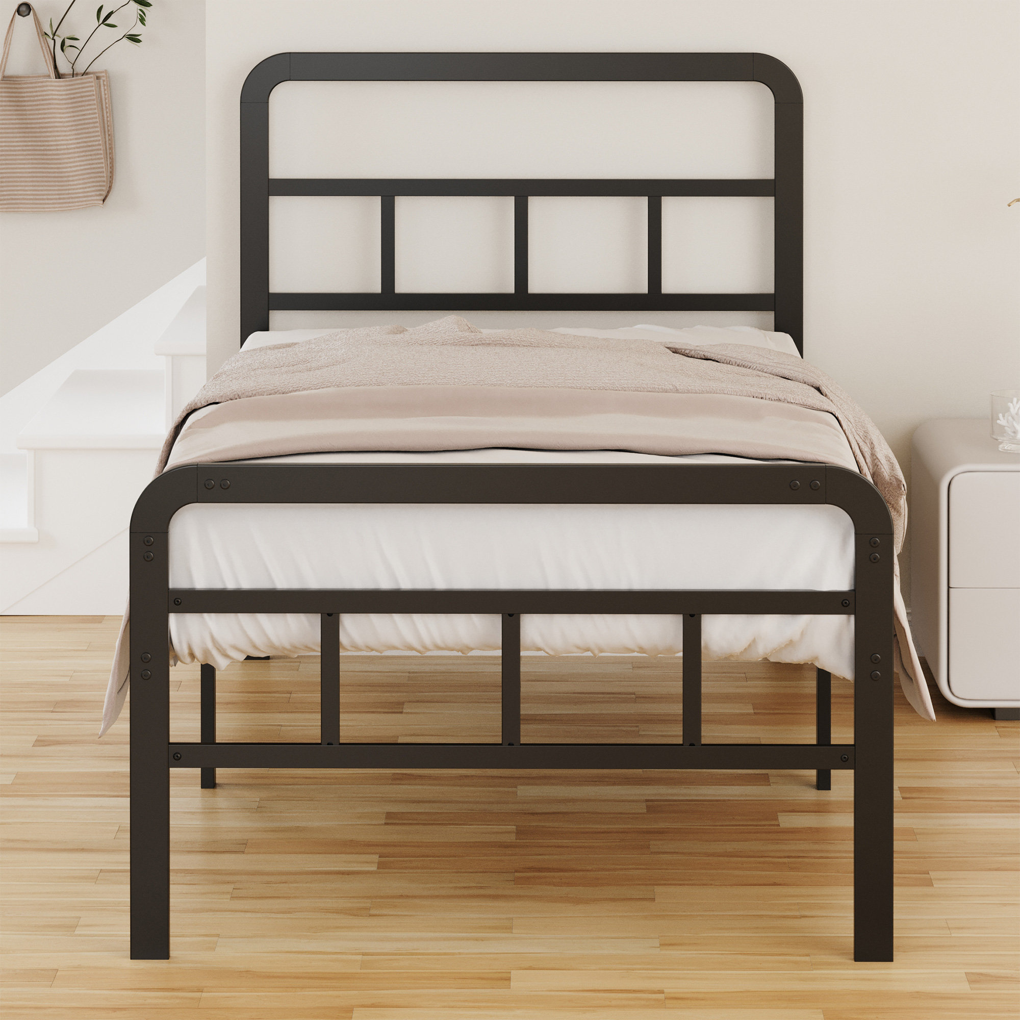 Red Barrel Studio® 16 Inch Metal Bed Frame with Headboard and Footboard