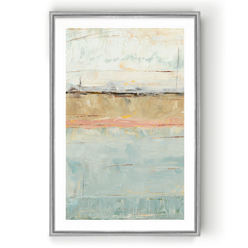 «Pastel Horizon I», reproduction d'art sur toile, H 22,5 po x l 30,5 po, Impression encadrée, Argent argent