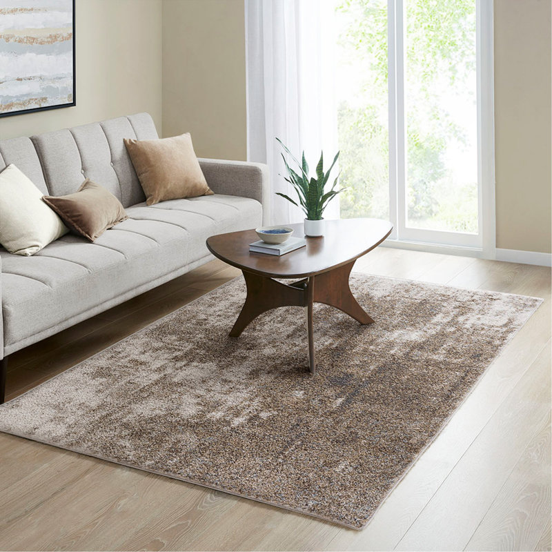 Cozy Shag Abstract Area Rug, Rectangle 5'3" x 7'