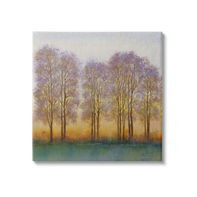 «Warm Sunset Sky Trees Silhouettes Nature Scene» par Tim Ottoole - peinture sur toile sans cadre
