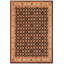 Tapis brun floral en laine noué à la main 7 pi 11 po x 9 pi 10 po Floral