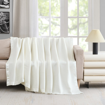 Satin Trim Blanket Throw Blanket