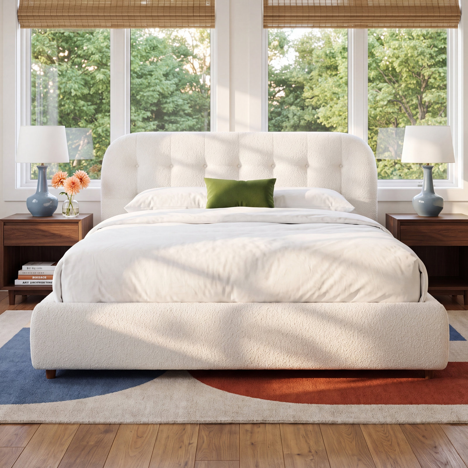 Boucle Upholstered Bed