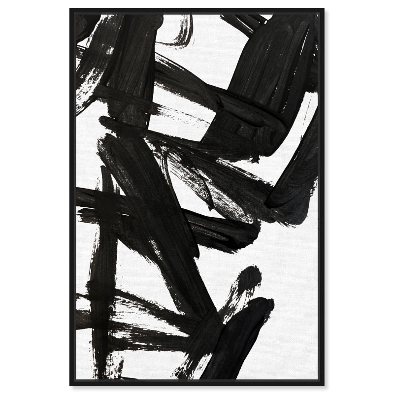 " Mindful Always Inverse ", Picture Framed Canvas, 36" H x 24" W, Black