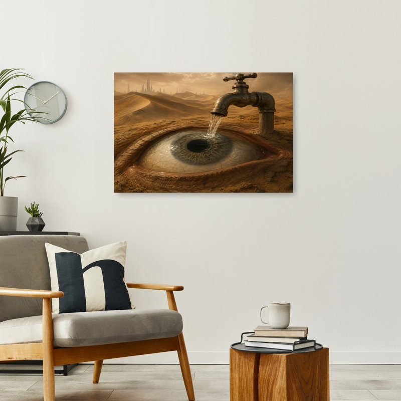 Eye Wide Open Abstract Contemporary Wall Art Print by Katie Towers - Wrapped Canvas Print, 60.96cm H x 91.44cm W