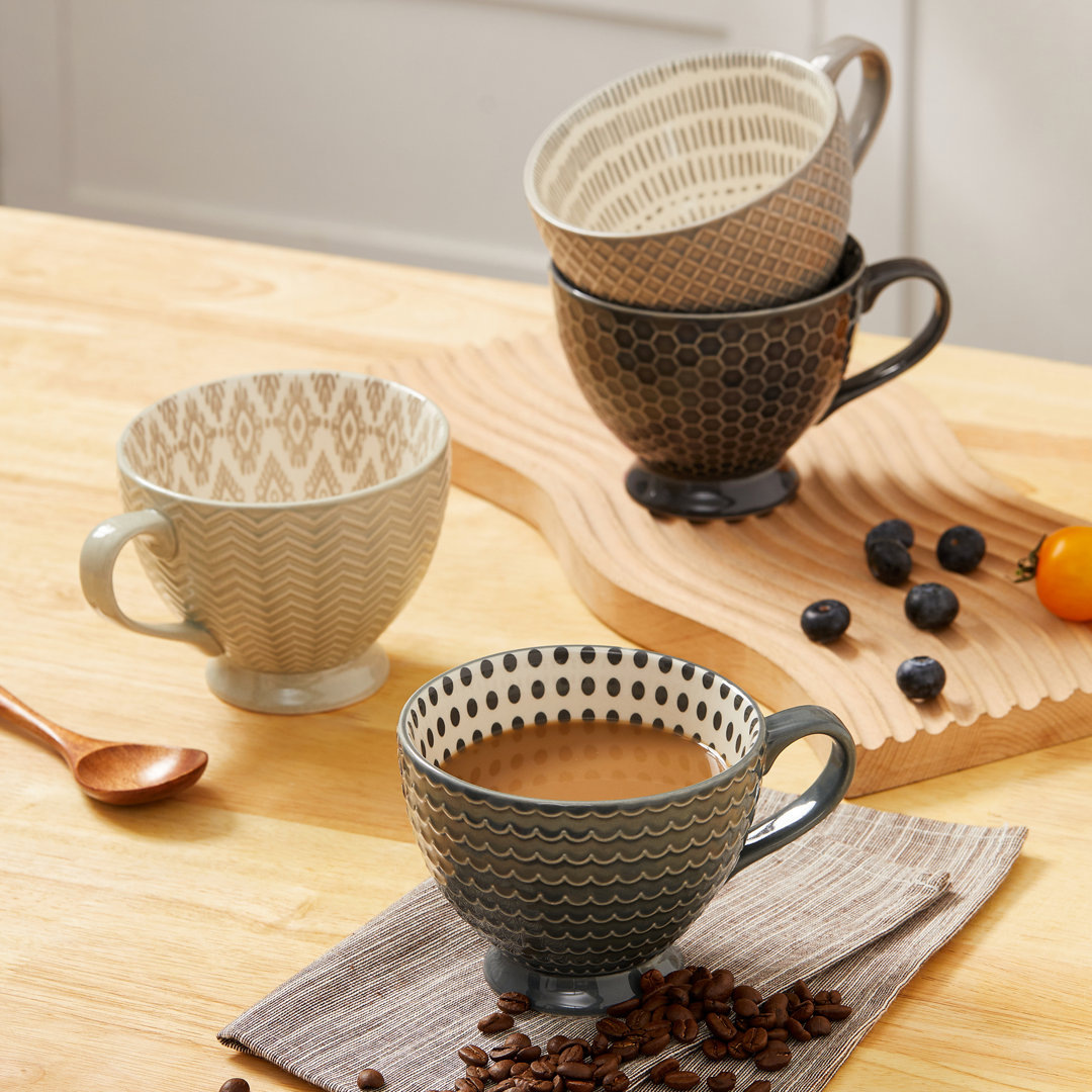 Gray Collection S/4 Footed Mugs Dakota Fields